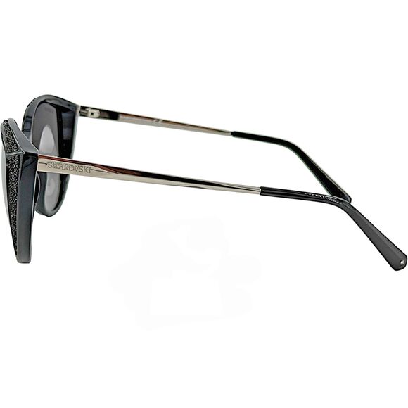 Swarovski SK0168 Womens Plastic Sunglass 01A Shiny Black 55-19 w Gray Lenses - Picture 4 of 5